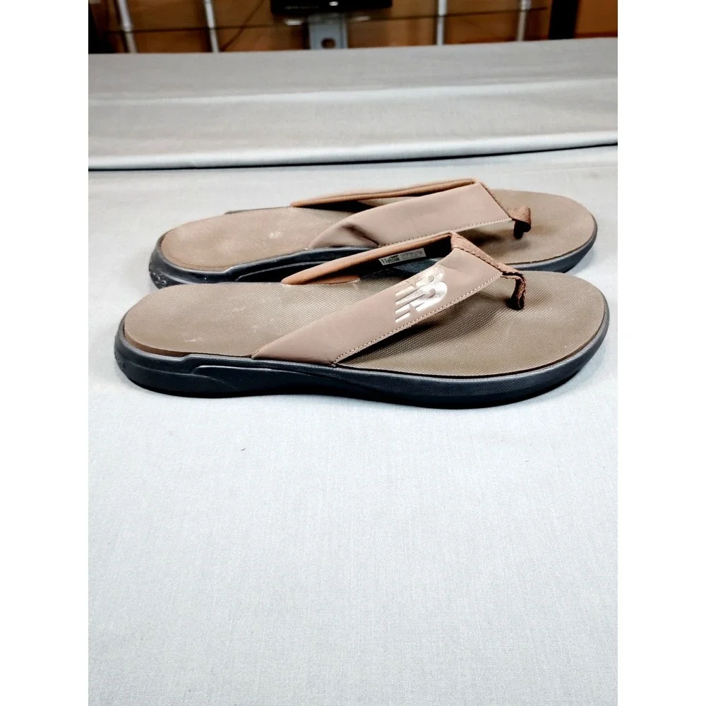 New Balance 340 V1 Men 12 Brown Black SMT340B1 Slide Sandals Comfort Flip Flops